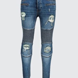 Spray on biker jeans